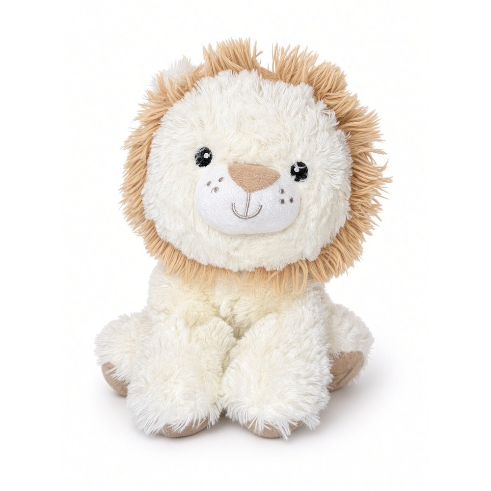 RZBaby Lion Stuffed Animal Plush with Rattle and Crinkle Ears 11 Inch Cream Tan